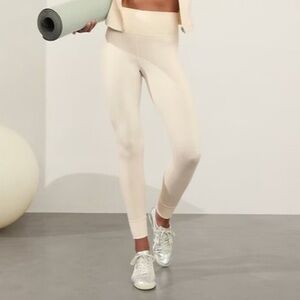 ▫️Athleta SOFTLUXE HR TIGHT/LEGGING - Bone/Off White Cuffed ankle Extra Large/XL